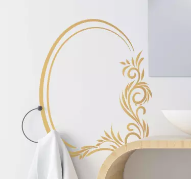 Adesivos para espelhos decorativos Moldura floral vintage - TenStickers
