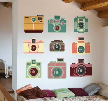 Adesivos vintage câmaras fotográficas - TenStickers