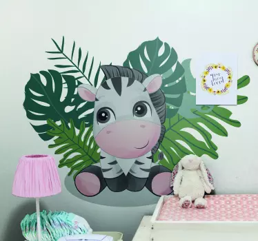 áfrica selvagem para crianças menino zebra vinil autocolante deco - TenStickers