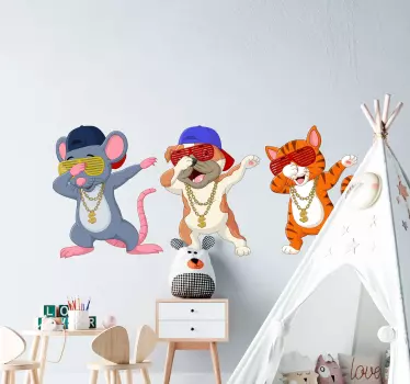 Animais dublagem para crianças vinil autocolante decorativo de ja - TenStickers