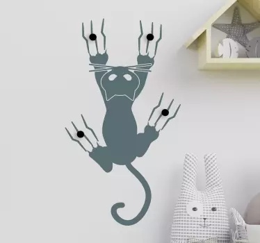 Autcolante cabide personalizado Cabide gato - TenStickers