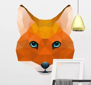 Autocolante animal cabeça de raposa poligonal - TenStickers