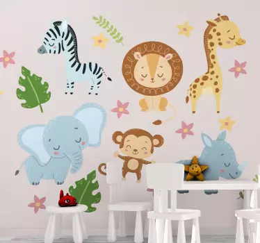 Autocolante animal com ilustrações fofas - TenStickers