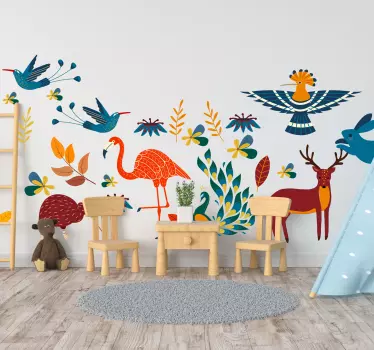 Autocolante animal com padrões animais coloridos - TenStickers