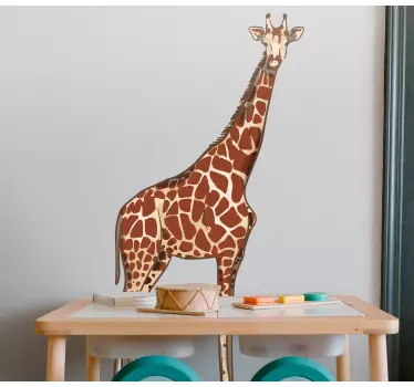 Autocolante animal decoração de parede girafa - TenStickers