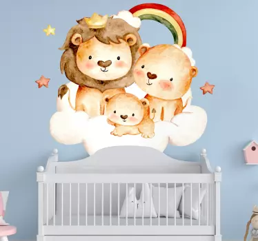 Autocolante animal família de animais fofos - TenStickers