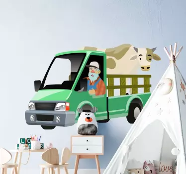Autocolante animal fazendeiro com vaca - TenStickers