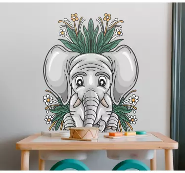 Autocolante animal ilustração de elefante fofo - TenStickers