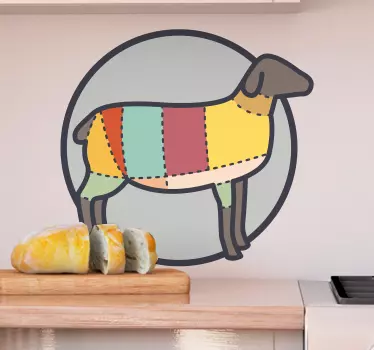 Autocolante animal ovelhas coloridas da fazenda - TenStickers