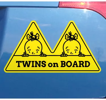 Autocolante animal sinal de aviso gêmeos - TenStickers