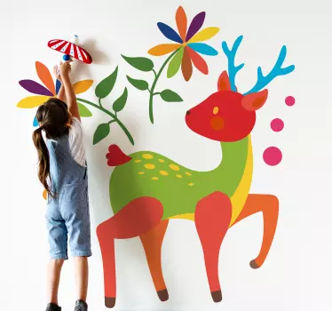 Autocolante arte colorida de veados - TenStickers