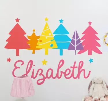 Autocolante árvore Árvores de natal coloridas - TenStickers