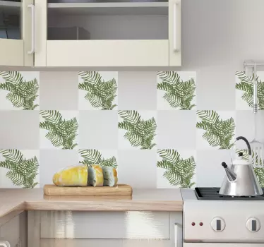 Autocolante azulejos com plantas - TenStickers