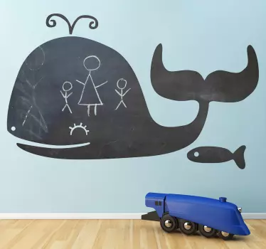Autocolante Baleia em Quadro Preto - TenStickers