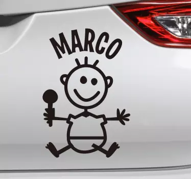 Autocolante bebe a bordo Corpo da criança com nome - TenStickers