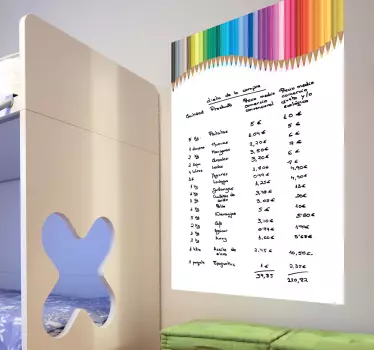 Autocolante caixa de lápis em quadro branco - TenStickers