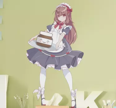 Autocolante cartoon Garota de anime com nutella - TenStickers