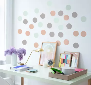 Autocolante círculos em três cores pastel - TenStickers