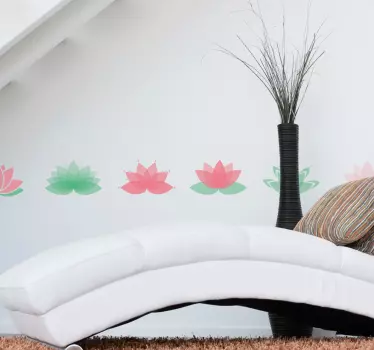 Autocolante decorativo azulejo Saia de flor de lótus - TenStickers
