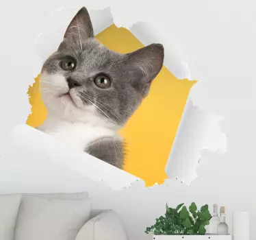 Autocolante com cães e gatos autocolante 3d gato - TenStickers