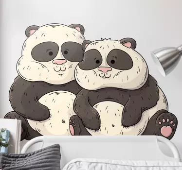 Autocolante animal amigos pandas fofos - TenStickers