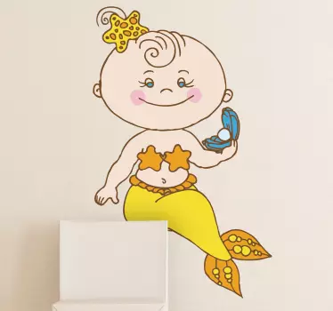 autocolante da criança sereia bebê - TenStickers