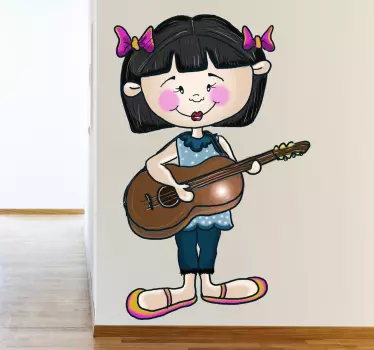 autocolante da menina do guitarrista - TenStickers