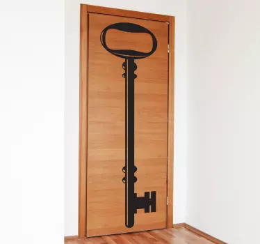 autocolante da porta antiga chave de bloqueio - TenStickers