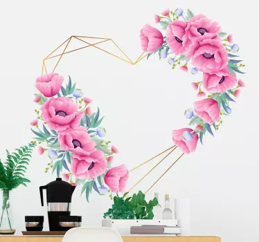 Vinil decorativo de amor do coração de flores de eucalipto - TenStickers