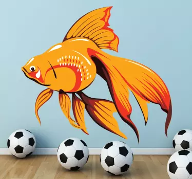 Autocolante de animais peixe de aquário laranja - TenStickers