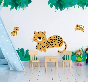 Autocolante de animais selvagens infantis Leopardos - TenStickers