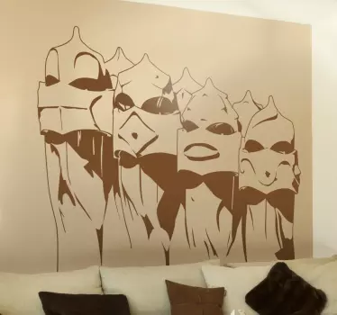 Autocolante decorativo de arte chaminés de Gaudí - TenStickers