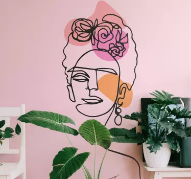 Autocolante de arte retrato feminino estilizado - TenStickers