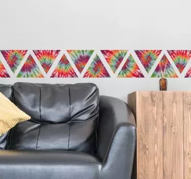 Autocolante de azulejo triângulos Tie Dye - TenStickers