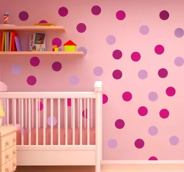 autocolante de círculos coloridos rosa - TenStickers