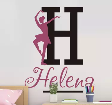 Autocolante de dança letra e nome personalizável - TenStickers