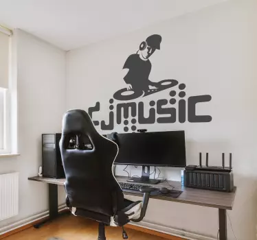 Autocolante decorativos de DJ design moderno de toca-discos - TenStickers