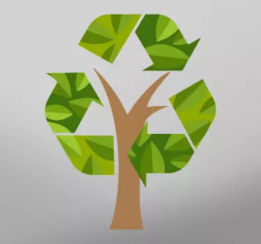 Autocolante de ícones árvore de reciclagem - TenStickers