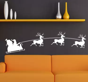 Autocolante de natal trenó do Pai Natal - TenStickers