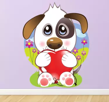 Autocolante de parede cãozinho do amor - TenStickers