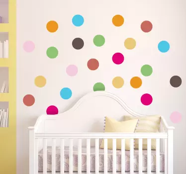 Autocolante de parede círculos coloridos - TenStickers