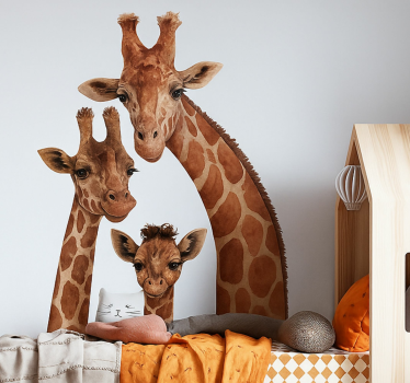 Autocolante de parede família de girafas - TenStickers