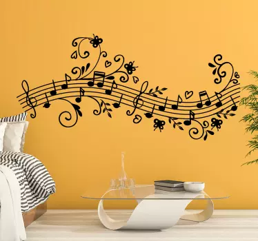 Autocolante de parede floral sinfonia - TenStickers