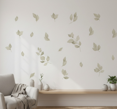 Autocolante de parede folhas suaves e terrosas - TenStickers
