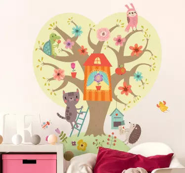 Autocolante de parede infantil árvore - TenStickers