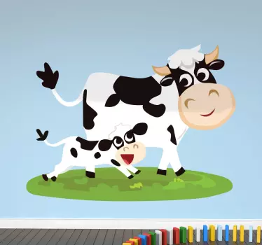 Autocolante de parede infantil vaca e vaquinha - TenStickers