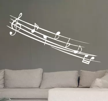 Autocolante de parede notais musicais - TenStickers