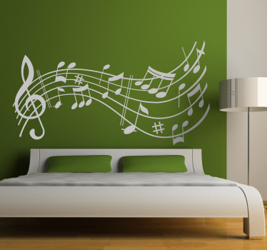 Autocolante de parede notas musicais - TenStickers