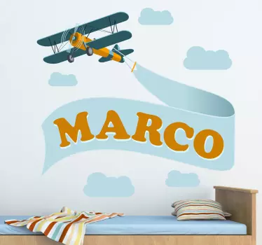 Autocolante de parede personalizável avioneta - TenStickers