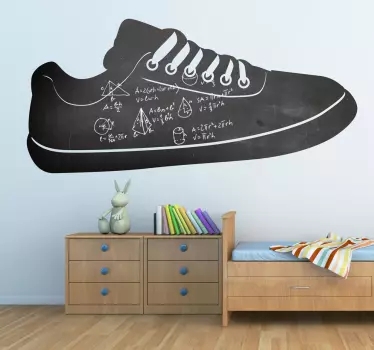 Autocolante de parede sapatilha em quadro preto - TenStickers